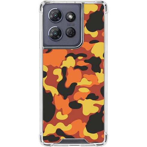 Orange Camo Moto G Play 5G (2025) Clear Case
